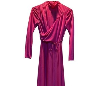 House of Bianchi Dress Vintage Magenta Maxi Prom Formal Blouson S